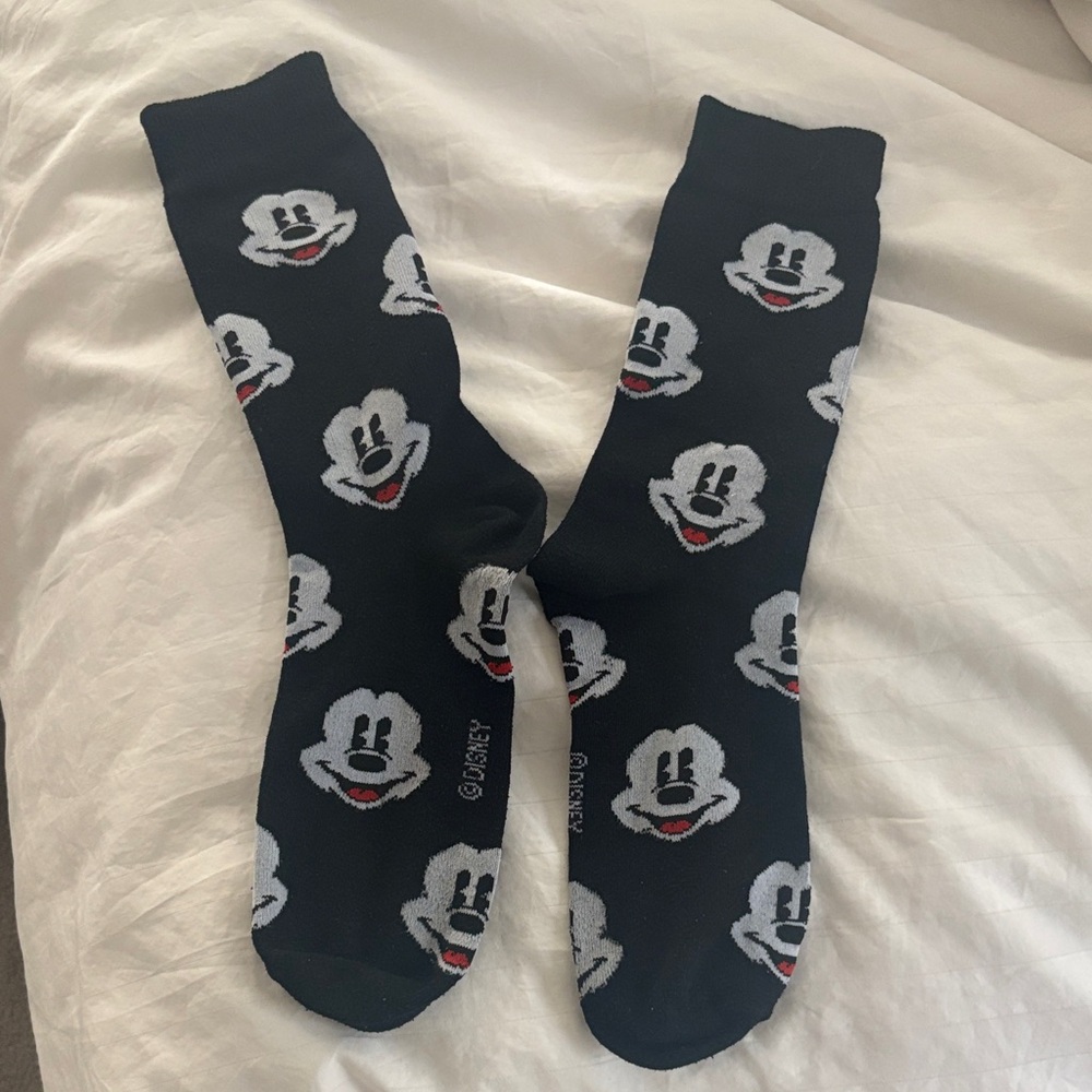 Disney Mickey Black Crew Socks